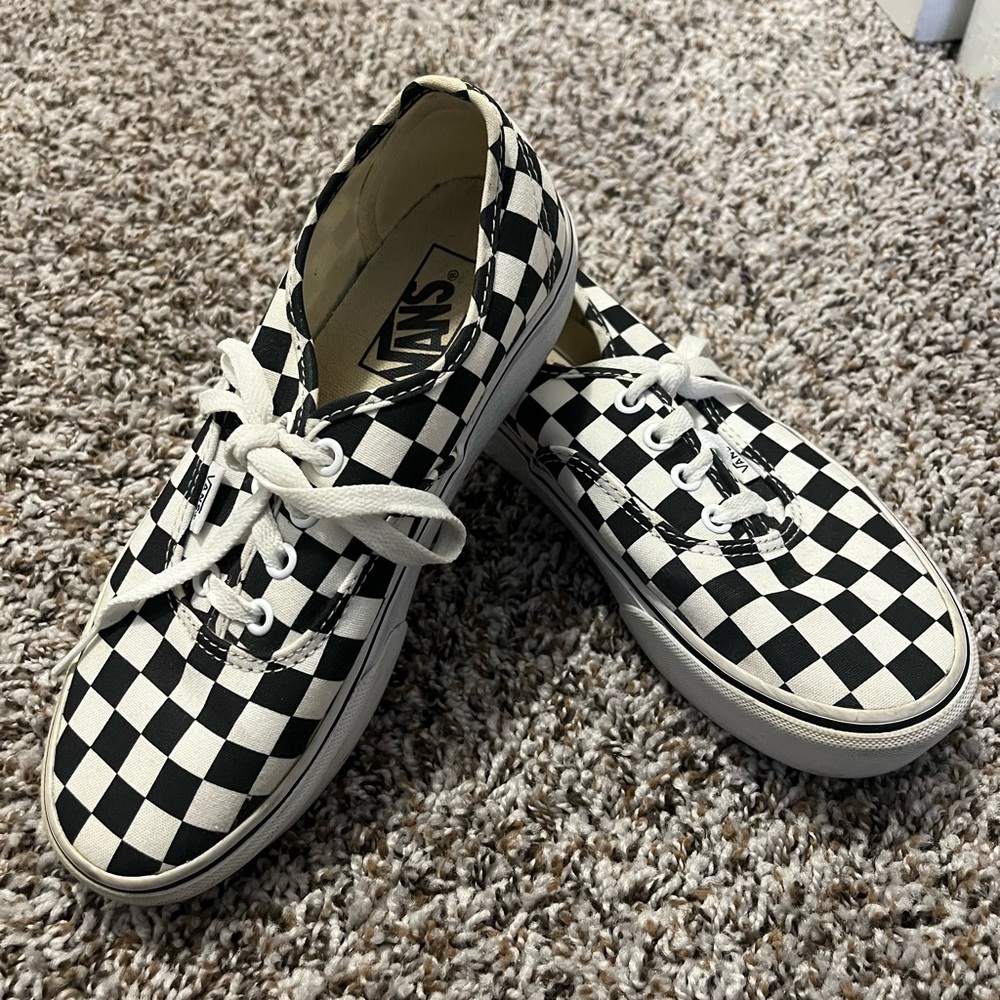 Checkerboard Platform Vans